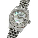 【全品P2倍！29日迄】ロレックス ROLEX デイトジャスト 179174NR D番 時計 レディース ブランド シェル 自動巻き AT ステンレス SS ホワイトゴールド WG シルバー 磨き済み 【中古】