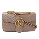 【全品5％OFF！5/3～5/7】グッチ GUCCI バッグ レディース ブランド ショルダーバッグ レザー GGマーモント ダスティピンク 443497 上品 おしゃれ 【中古】