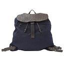 【全品5％OFF！5/3～5/7】ボッテガヴェネタ BOTTEGAVENETA バッグ レディース メンズ ブランド イントレチャート リュック ナイロン ブラウン ネイビー 409595 おしゃれ 大きめ 大容量 A4 おでかけ バックパック 【中古】