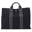 【全品5％OFF！5/3～5/7】エルメス HERMES バッグ レディース メンズ ブランド トートバッグ ハンドバッグ フールトゥ トートMM キャンバス ブラック 黒 A4 通勤 通学 おしゃれ 【中古】