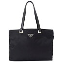 【全品5％OFF！5/3～5/7】プラダ PRADA バッグ レディース ブランド トートバッグ ショルダーバッグ ナイロン ブラック 黒 コンパクト ロゴ おしゃれ 【中古】