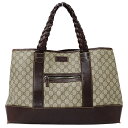 【全品5％OFF！5/3～5/7】グッチ GUCCI バッグ レディース ブランド トートバッグ ショルダーバッグ GGプラス レザー ブラウン ベージュ 140955 大容量 A4 おしゃれ 【中古】