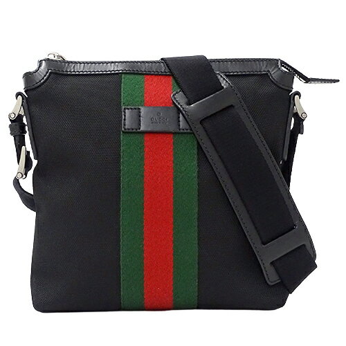 【ほぼ全品10％OFFクーポン！20日20時から5時間限定！】グッチ GUCCI バッグ レディース メンズ ブランド ショルダーバッグ シェリー ナイロン キャンバス ブラック 631195 黒 コンパクト 斜め掛け クロスボディ おしゃれ 【中古】