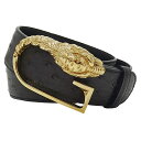 【全品5％OFF！5/3～5/7】グッチ GUCCI ベルト レディース ブランド レザー ブラック 037 2194 1407 トラ おしゃれ レザー 黒 おでかけ ゴールド 【中古】