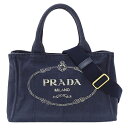 【ほぼ全品10％OFF！5/5 20時～5時間限定】プラダ PRADA バッグ レディース ブランド トートバッグ ハンドバッグ ショルダーバッグ 2way カナパ ミニ キャンバス ネイビー 1BG439 紺 コンパクト 斜め掛け クロスボディ おしゃれ 【中古】