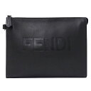 【全品5％OFF！27日9:59迄】フェンディ FENDI バッグ レディース メンズ ブランド クラッチバッグ セカンドバッグ レザー ブラック ロゴ 型押し コンパクト おしゃれ おでかけ 【中古】