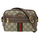 【全品5％OFF！5/3～5/7】グッチ GUCCI バッグ レディース ブランド ショルダーバッグ オフィディア GGスプリーム ミニバッグ ブラウン ベージュ 517350 コンパクト 斜め掛け クロスボディ おしゃれ 【中古】