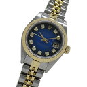 【全品P2倍！29日迄】ロレックス ROLEX デイトジャスト 69173G U番 時計 レディース ブランド 10P ダイヤモンド ブルーグラデーション 自動巻き AT ステンレス SS ゴールド YG コンビ 磨き済み 【中古】