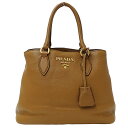 【10％OFF！30日20時～4時間限定】プラダ PRADA バッグ レディース ブランド ハンドバッグ レザー ブラウン 1BA058 手さげ おしゃれ おでかけ シンプル 茶色 【中古】