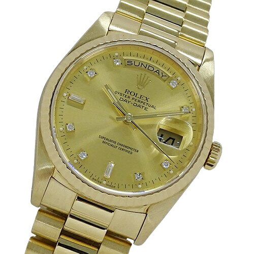 【全品5％OFF!9日20時から16日1時59分まで】ロレックス ROLEX デイデイト 18238A L番 時計 メンズ ブランド 2Pバケット 8P ダイヤモンド 自動巻き AT 750YG 18K 金無垢 ゴールド 磨き済み 【中古】