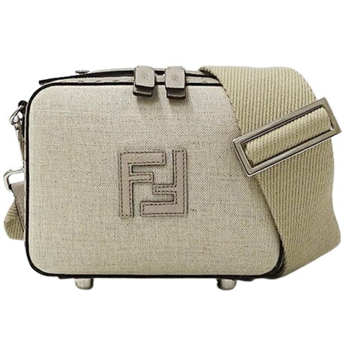 【全品5％OFF中!16日1時59分まで】フェンディ FENDI バッグ レディース ブランド ショルダーバッグ ハンドバッグ 2way セレリア スーツケース ミニ キャンバス レザー ベージュ 7VA552 ミニバッグ コンパクト おしゃれ 斜め掛け クロスボディ 【中古】