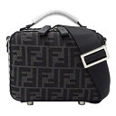 【全品5％OFF！5/3～5/7】フェンディ FENDI バッグ レディース ブランド ハンドバッグ ショルダーバッグ 2way ズッカ キャンバス スーツケース ミニ ブラック グレー 7VA552 黒 ミニバッグ コンパクト 斜め掛け クロスボディ おしゃれ 【中古】