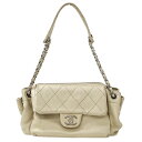 【全品5％OFF！27日9:59迄】シャネル CHANEL バッグ マトラッセ レディース ブランド ショルダーバッグ ハンドバッグ ラムスキン アイボリー シルバー金具 ライトベージュ ワンショルダー おしゃれ コンパクト 【中古】