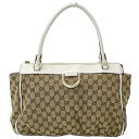 【全品5％OFF！5/3～5/7】グッチ GUCCI バッグ レディース ブランド トートバッグ アビー GGキャンバス ブラウン ベージュ ホワイト 189831 A4 肩掛け おしゃれ 【中古】