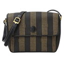 【全品5％OFF！5/3～5/7】フェンディ FENDI バッグ レディース ブランド ショルダーバッグ ペカン ブラウン ブラック ストライプ 斜め掛け クロスボディ おしゃれ 【中古】