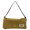 【全品5％OFF！5/3～5/7】フェンディ FENDI バッグ レディース ブランド ショルダーバッグ コーデュロイ ブラウン 26776 ワンショルダー 小さめ コンパクト 可愛い カジュアル おしゃれ 【中古】