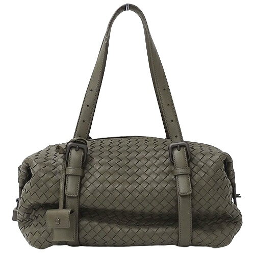 【全品5％OFF中!16日1時59分まで】ボッテガ ヴェネタ BOTTEGAVENETA バッグ レディース ブランド ハンドバッグ ショルダーバッグ イントレチャート レザー カーキ グレー 272801 おしゃれ 肩掛け おでかけ 【中古】