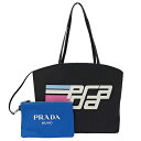 【全品5％OFF！5/3～5/7】プラダ PRADA バッグ レディース メンズ ブランド トートバッグ キャンバス カナパ レーシングロゴ ブラック 1BG220 ポーチ付き 大容量 A4 肩掛け おしゃれ 【中古】