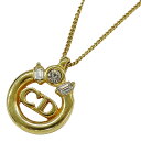 【全品5％OFF！27日9:59迄】クリスチャンディオール Christian Dior ネックレス レディース ブランド GP ラインストーン ゴールド CDロゴ アクセサリー【中古】