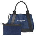 【ほぼ全品10％OFF!30日20時から5時間限定】バレンシアガ BALENCIAGA バッグ レディース ブランド トートバッグ ハンドバッグ デニム ネイビーカバス S ブルー 339933 青 ポーチ付き コンパクト おしゃれ 【中古】