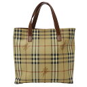 【ほぼ全品10％OFF！5/5 20時～5時間限定】バーバリー BURBERRY バッグ レディース ブランド ハンドバッグ ブラウン ベージュ チェック柄 手さげ シンプル おしゃれ おでかけ 茶系 【中古】