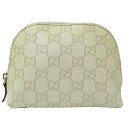 【全品5％OFF！5/3～5/7】グッチ GUCCI ポーチ レディース ブランド シマ レザー アイボリー 141810 化粧ポーチ 小物入れ おしゃれ シンプル ロゴ 【中古】