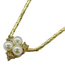 【全品5％OFF！5/3～5/7】クリスチャンディオール Christian Dior ネックレス レディース ブランド GP ラインストーン パール風 ゴールド アクセサリー【中古】