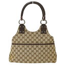 【全品5％OFF！5/3～5/7】グッチ GUCCI バッグ レディース ブランド ハンドバッグ トートバッグ GGキャンバス ブラウン ベージュ 131329 コンパクト おしゃれ かわいい 【中古】