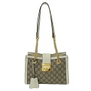 【全品5％OFF！5/3～5/7】グッチ GUCCI バッグ レディース ブランド パドロック ショルダーバッグ GGスプリームキャンバス ベージュ ホワイト 498156 チェーンショルダー おしゃれ ゴールド金具 おでかけ 大人 【中古】