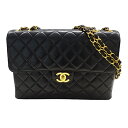 【全品5％OFF！5/3～5/7】シャネル CHANEL バッグ マトラッセ30 レディース ブランド ショルダーバッグ ラムスキン ブラック ゴールド金具 Wチェーン 肩掛け 斜め掛け ココマーク【中古】