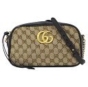 【全品5％OFF！5/3～5/7】グッチ GUCCI バッグ レディース ブランド ショルダーバッグ GGマーモント GGキャンバス ブラウン ブラック コンパクト ミニバッグ おしゃれ 斜め掛け 【中古】