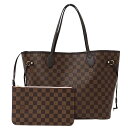 【ほぼ全品10％OFF！5/5 20時～5時間限定】ルイ ヴィトン LOUIS VUITTON バッグ ダミエ レディース ブランド トートバッグ ネヴァーフル MM ローズバレリーヌ N41603 ブラウン ピンク 大容量 A4 肩掛け おしゃれ ポーチ付き 【中古】