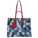 【全品5％OFF！27日9:59迄】ルイ ヴィトン LOUIS VUITTON バッグ モノグラム デニム レディース ブランド トートバッグ ハンドバッグ ショルダーバッグ 2way オンザゴー GM ブルー M44992 青 大容量 大きめ おしゃれ 2020年春夏 【中古】