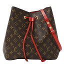 【10％OFF！30日20時～4時間限定】ルイ ヴィトン LOUIS VUITTON バッグ モノグラム レディース ブランド ショルダーバッグ 2way ネオ ノエ コクリコ M44021 ブラウン レッド おしゃれ バケットバッグ 【中古】