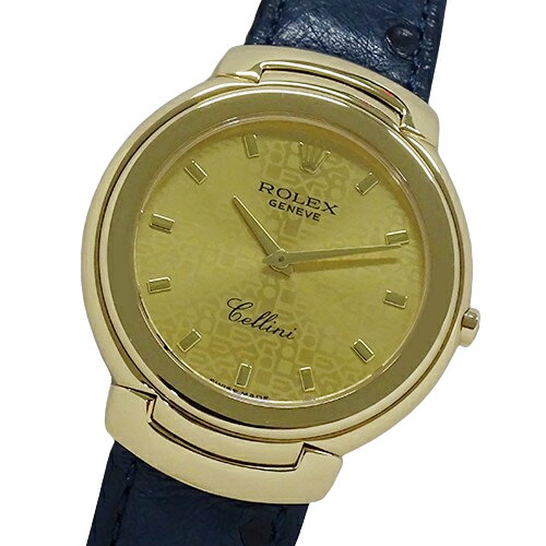 【全品5％OFF!9日20時から16日1時59分まで】ロレックス ROLEX チェリーニ 6623/8 E番 時計 メンズ ブランド クオーツ QZ 750YG 18K レザー ゴールド ラウンド 替えベルト付 磨き済み 【中古】