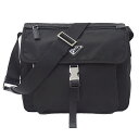 【全品5％OFF！27日9:59迄】プラダ PRADA バッグ レディース ブランド ショルダーバッグ ブラック 1BD994 斜めがけ 肩がけ 軽い 軽量 カジュアル シンプル 黒 おしゃれ 【中古】