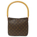 【10％OFF！30日20時～4時間限定】ルイ・ヴィトン LOUIS VUITTON バッグ モノグラム レディース ブランド ショルダーバッグ ルーピング MM ブラウン M51146 おしゃれ 肩がけ シンプル おでかけ ワンショルダー 茶 【中古】