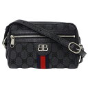 【全品5％OFF！5/3～5/7】バレンシアガ BALENCIAGA グッチ GUCCI バッグ レディース メンズ ブランド ショルダーバッグ キャンバス ザ ハッカープロジェクト ブラック 680128 コラボ 黒 コンパクト ミニバッグ おしゃれ 【中古】