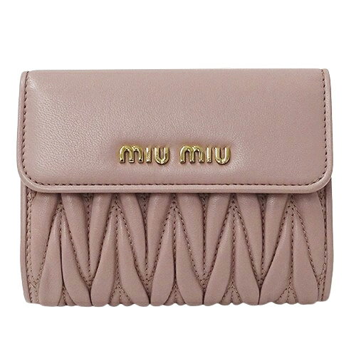 ミュウミュウ MIUMIU 財布 レディース ブランド 二つ折り財布 マテラッセ レザー ピンク 5ML002 コンパクト ミニ ウォレット おしゃれ かわいい 