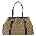 【全品5％OFF！5/3～5/7】グッチ GUCCI バッグ レディース ブランド トートバッグ GGキャンバス ブラウン ベージュ 232957 肩掛け おしゃれ 【中古】