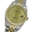 【全品5％OFF！5/3～5/7】ロレックス ROLEX デイトジャスト 16233G P番 時計 メンズ ブランド 10P ダイヤモンド 自動巻き AT ステンレス SS ゴールド YG コンビ 磨き済み 【中古】