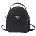 【全品5％OFF！5/3～5/7】プラダ PRADA バッグ レディース ブランド リュック ナイロン ブラック 1BZ066 キルティング おしゃれ 可愛い シルバー金具 黒 おでかけ 【中古】