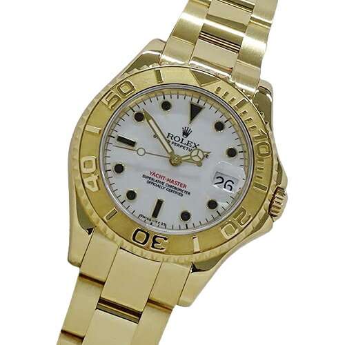 ロレックス ROLEX ヨットマスター 68628 T番 時計 ボーイズ ブランド デイト 自動巻き AT 750YG 18K 金無垢 ゴールド ホワイト 磨き済み 【中古】