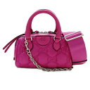 グッチ GUCCI バッグ レディース ブランド GGマトラッセ ハンドバッグ ショルダーバッグ ミニボストン 2way ナイロン レザー ピンク シルバー金具...