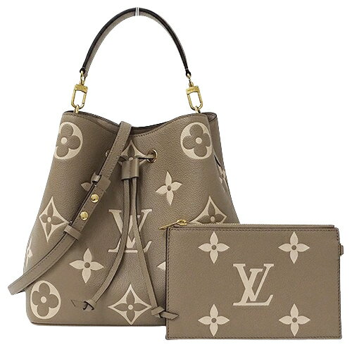 【全品3%OFF!10日1:59まで！】ルイ・ヴィトン LOUIS VUITTON バッグ バイカラー モノグラム アンプラント レディース ブランド ハンドバッグ ショルダーバッグ 2way ネオ ノエ MM トゥルトレール クレーム M45555 グレージュ おしゃれ 【中古】