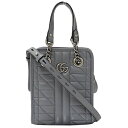 グッチ GUCCI バッグ レディース ブランド ハンドバッグ ショルダーバッグ 2way GGマーモント レザー グレー 696123 キルティング ミニバッ...