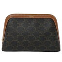 【全品ポイント5倍中!5月1日まで!】セリーヌ CELINE ポーチ レディース ブランド 化粧ポーチ コスメポーチ トリオンフ タン ブラウン おしゃれ 【中...
