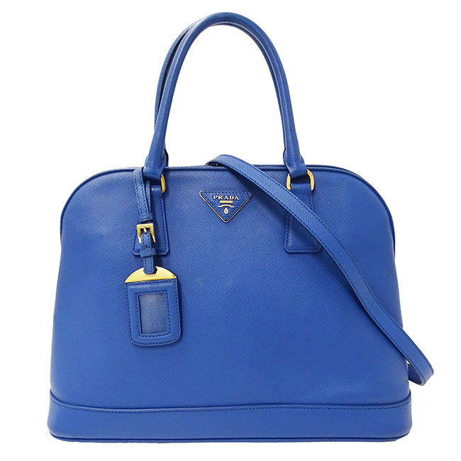 プラダ PRADA バッグ レディース ブランド ハンドバッグ ショルダーバッグ 2way サフィアーノ ブルー 手持ち 肩掛け おしゃれ 通勤 通学 おでかけ 【中古】