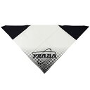 プラダ PRADA スカーフ レディース メンズ ブランド コットン ホワイト ブラック P792A ロゴ 三角スカーフ おしゃれ 箱付き 【中古】