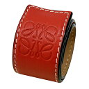 【お買い物マラソン!最大10%OFF!19日20時から26日1時59分まで!】ロエベ LOEWE バングル レディース メンズ ブランド レザー レッド パッチンブレス ワンタッチ式 シンプル 【中古】